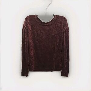 We The Free crushed velvet shirt Oversized Burgundy Whimsigoth goth XS